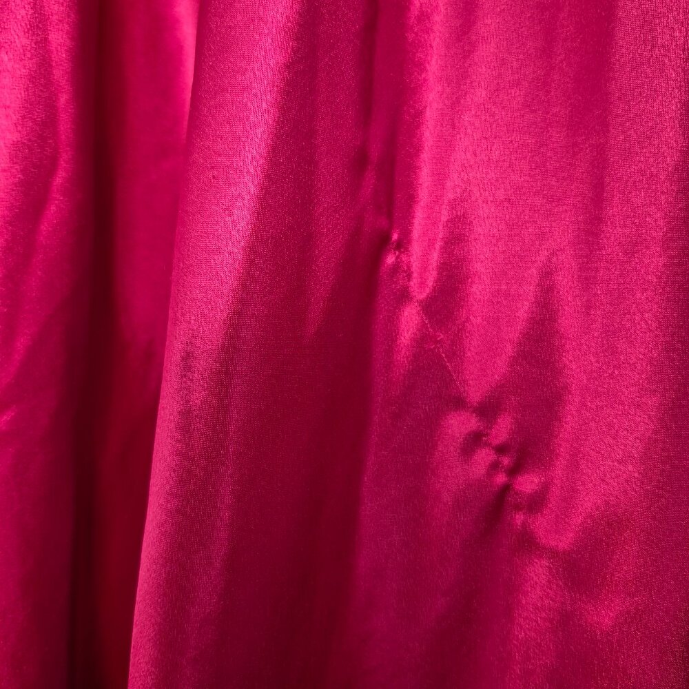 Private Luxuries Deep Rose Pink Satin Slip Dress Size XL Flawed-thread pulls - Picture 5 of 8